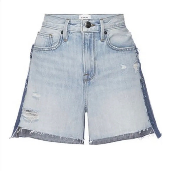 FRAME Layered Distressed Cutoff Shorts - Picture 3 of 4